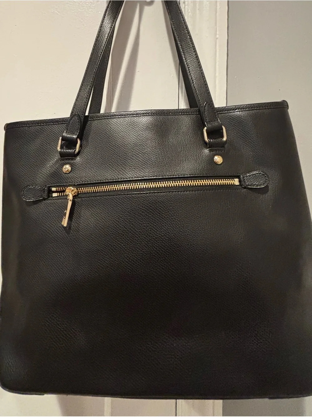 Coach Black Pebbled Leather Double-Handle Tote with Gold Hardware NWOT